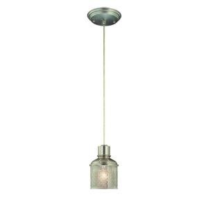 Direct Wire Pendant Brushed Steel with Glass Shade EC7203BA 